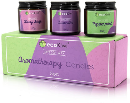 Scented Soy Candle Trio – 18% Essential Oil Content