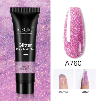 Glitter Poly Nail Gel Extension