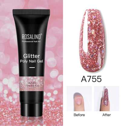 Glitter Poly Nail Gel Extension
