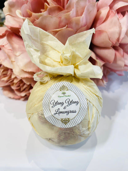 Therapeutic Bath Bomb - Ylang Ylang & Lemongrass Essential Oils